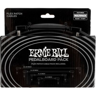 Ernie Ball Flex Patch Cables Pedalboard Multi-Pack Black Ernie Ball Flex Patch Cables Pedalboard Multi-Pack Black