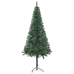vidaXL zöld PVC sarok műkarácsonyfa LED-del 240 cm (3077936)
