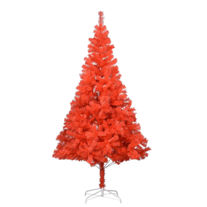 vidaXL piros PVC műkarácsonyfa LED-ekkel és állvánnyal 240 cm (3077430)