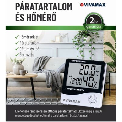 Vivamax Pára- és hőmérő készülék Vivamax Pára- és hőmérő készülék