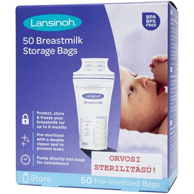 Lansinoh Szoptatási Anyatej Tároló Zsákok - 50 db Lansinoh Szoptatási Anyatej Tároló Zsákok - 50 db