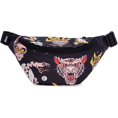 Loqi SNASK Tiger Snake Beer Black Recycled Bumbag - Övtáska Loqi SNASK Tiger Snake Beer Black Recycled Bumbag - Övtáska
