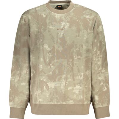 BOSS férfi pulóver cipzár nélkül, barna khaki XL male BOSS férfi pulóver cipzár nélkül, barna khaki XL male