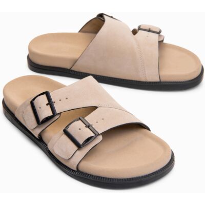 Ombre Férfi velúr flip-flop csatokkal - bézs fekete 44 male Ombre Férfi velúr flip-flop csatokkal - bézs fekete 44 male