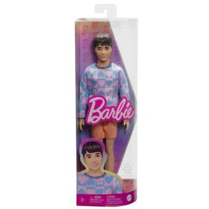 Barbie Fashionista fiú baba kék-rózsaszín szívecskés felsőben - Mattel
