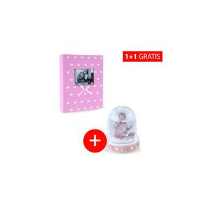 GEDEON Akció 1+1: Gyermek fotóalbum 10x15/200 Foto MIRACLE rózsaszín + PICCOLO mini hógömb