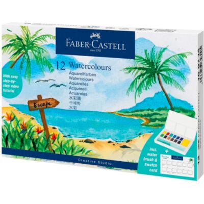 Faber-Castell Creative Studio akvarell festék készlet 12 szín - Trópusi színek Faber-Castell Creative Studio akvarell festék készlet 12 szín - Trópusi színek