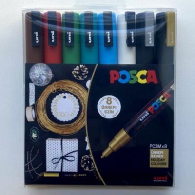 UNI POSCA PC-3M 8db-os "HOLIDAY" készlet (0,9-1,3mm) UNI POSCA PC-3M 8db-os "HOLIDAY" készlet (0,9-1,3mm)