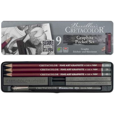 Cretacolor Graphite Pocket Set, grafit készlet 9db fémdobozos Cretacolor Graphite Pocket Set, grafit készlet 9db fémdobozos