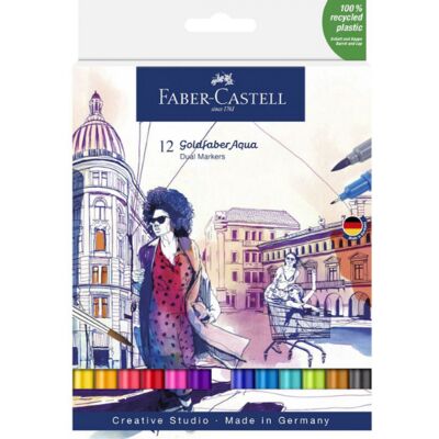Faber-Castell Goldfaber Aqua kétvégű filctoll készlet - 12db Faber-Castell Goldfaber Aqua kétvégű filctoll készlet - 12db