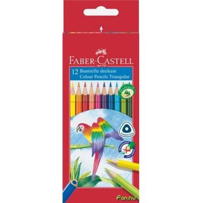 FABER-CASTELL Színes ceruza készlet háromszögletű Papagáj 12 különböző szín FABER-CASTELL Színes ceruza készlet háromszögletű Papagáj 12 különböző szín