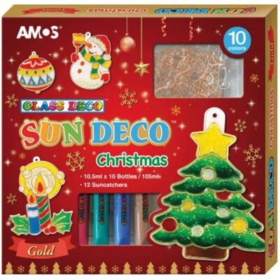 AMOS Sun Deco Karácsonyi üvegfesték készlet - Élénk színek AMOS Sun Deco Karácsonyi üvegfesték készlet - Élénk színek