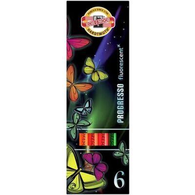 KOH-I-NOOR Progresso Neon henger alakú 6 darabos vegyes színű színes ceruza KOH-I-NOOR Progresso Neon henger alakú 6 darabos vegyes színű színes ceruza