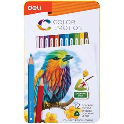DELI Color Emotion 12 darabos vegyes színű színes ceruza DELI Color Emotion 12 darabos vegyes színű színes ceruza