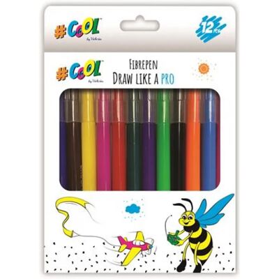 VICTORIA COOL Filctoll készlet 2 mm 12 különböző szín VICTORIA COOL Filctoll készlet 2 mm 12 különböző szín