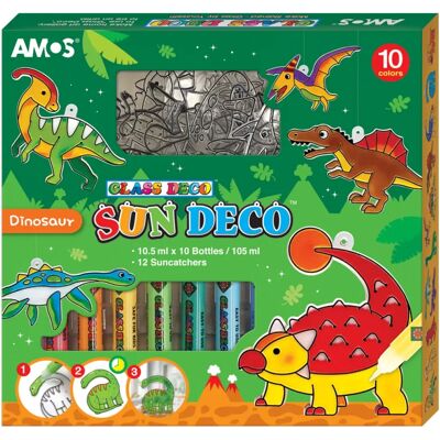 AMOS Sun Deco üvegmatrica készlet - Dinoszauruszok 12 darabos AMOS Sun Deco üvegmatrica készlet - Dinoszauruszok 12 darabos