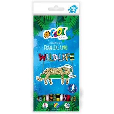 VICTORIA COOL Wildlife Színes ceruza készlet háromszögletű 12 különböző szín VICTORIA COOL Wildlife Színes ceruza készlet háromszögletű 12 különböző szín