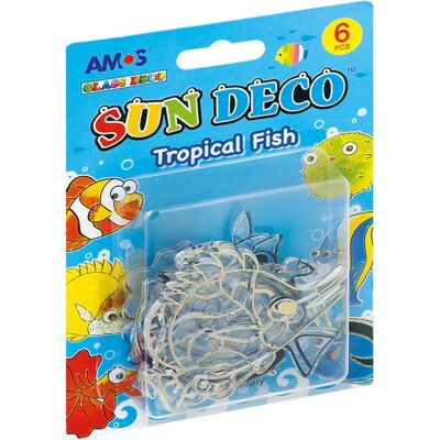 AMOS Suncatcher Trópusi halak üvegmatrica készlet 6 darabos AMOS Suncatcher Trópusi halak üvegmatrica készlet 6 darabos