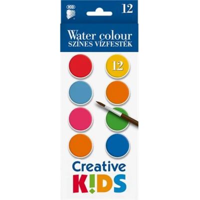 ICO Creative Kids 12 féle színű vízfesték készlet 28mm ICO Creative Kids 12 féle színű vízfesték készlet 28mm