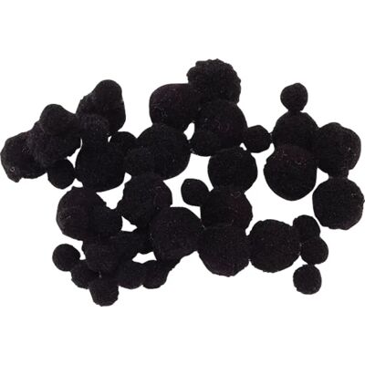 BRUNNEN Knorr Prandell fekete pompom 8-20mm 100 darabos BRUNNEN Knorr Prandell fekete pompom 8-20mm 100 darabos