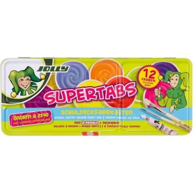 JOLLY Supertabs vízfesték készlet 12 darabos JOLLY Supertabs vízfesték készlet 12 darabos