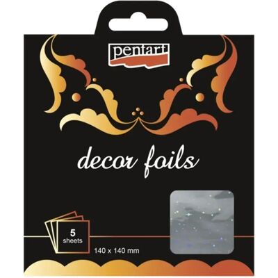 PENTART 14 x 14 cm 5 db/csomag hologramos csillagos dekorfólia PENTART 14 x 14 cm 5 db/csomag hologramos csillagos dekorfólia