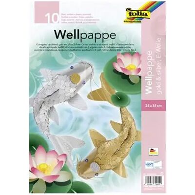 OEM FOLIA Hullámkarton 25x35cm 10 lap arany és ezüst OEM FOLIA Hullámkarton 25x35cm 10 lap arany és ezüst