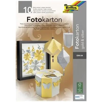 OEM Folia Színes papír tömb A4 300g 10 lap arany-ezüst OEM Folia Színes papír tömb A4 300g 10 lap arany-ezüst
