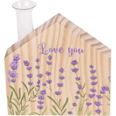IRIS Love You feliratos fa tábla dekoráció levendula mintás IRIS Love You feliratos fa tábla dekoráció levendula mintás
