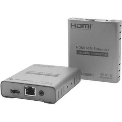 PROCONNECT Extender HDMI 1.4 Over LAN Cat5e/6 Infra 4k@60Hz HDMI loop out 60m-ig PROCONNECT Extender HDMI 1.4 Over LAN Cat5e/6 Infra 4k@60Hz HDMI loop out 60m-ig
