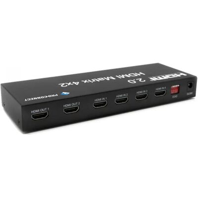 PROCONNECT 4x2 HDMI 2.0 4K Kapcsoló - HDMI Mátrix IR-rel PROCONNECT 4x2 HDMI 2.0 4K Kapcsoló - HDMI Mátrix IR-rel