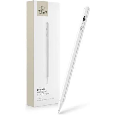 TECH-PROTECT Digital Magnetic Stylus Pen aktív toll rajzhoz jegyzethez - Apple iPad-hez - fehér TECH-PROTECT Digital Magnetic Stylus Pen aktív toll rajzhoz jegyzethez - Apple iPad-hez - fehér