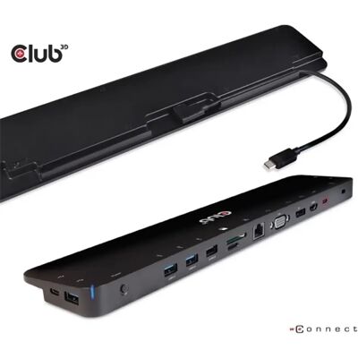 Club 3D USB Gen1 Type-C Triple Display DP1.4 Alt mode Smart PD3.0 Charging Dock with 100 Watt Power Supply Club 3D USB Gen1 Type-C Triple Display DP1.4 Alt mode Smart PD3.0 Charging Dock with 100 Watt Power Supply