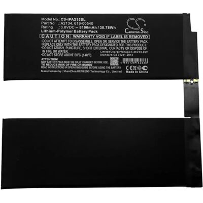 CAMERON SINO IPAD Air 2019 CAMERON SINO Li-Polymer akku 3.8V/8100mAh, Apple 616-00540 kompatibilis, FEKETE CAMERON SINO IPAD Air 2019 CAMERON SINO Li-Polymer akku 3.8V/8100mAh, Apple 616-00540 kompatibilis, FEKETE