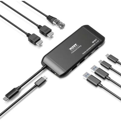 PORT DESIGNS Mobile docking station USB-C 2x4K 7 eszköz PD100W 901917 PORT DESIGNS Mobile docking station USB-C 2x4K 7 eszköz PD100W 901917