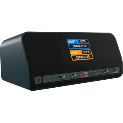 ICY BOX IB-DK2300-CH USB Type-C dokkolóállomás LCD kijelzővel antracit 61215 ICY BOX IB-DK2300-CH USB Type-C dokkolóállomás LCD kijelzővel antracit 61215