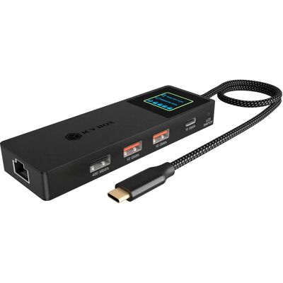 ICY BOX IB-DK4038-LCD USB Type-C dokkolóállomás LCD kijelzővel antracit 61216 ICY BOX IB-DK4038-LCD USB Type-C dokkolóállomás LCD kijelzővel antracit 61216