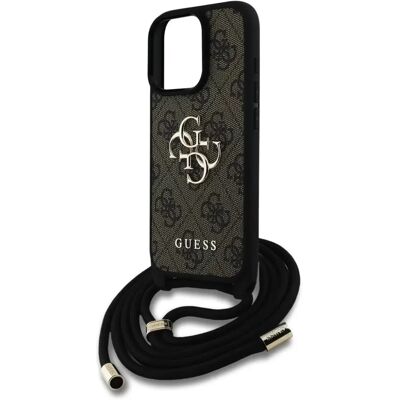 GUESS PU 4G Metal Logo tok vállpánttal iPhone 16 Pro Max szürke GUESS PU 4G Metal Logo tok vállpánttal iPhone 16 Pro Max szürke