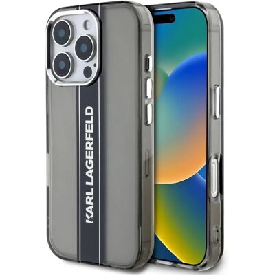 KARL LAGERFELD IML Stripe Logo hátlaptok iPhone 16 Pro szürke KARL LAGERFELD IML Stripe Logo hátlaptok iPhone 16 Pro szürke