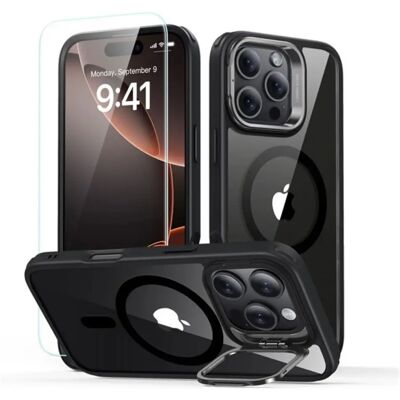 ESR CLASSIC HYBRID iPhone 16 Pro szilikon telefonvédő ütésállóság, MagSafe + képernyővédő üveg, fekete ESR CLASSIC HYBRID iPhone 16 Pro szilikon telefonvédő ütésállóság, MagSafe + képernyővédő üveg, fekete