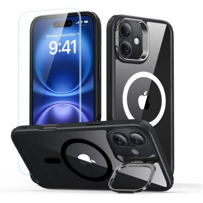 ESR iPhone 16 CLASSIC HYBRID szilikon telefonvédő ütésállóság, MagSafe + képernyővédő üveg, FEKETE ESR iPhone 16 CLASSIC HYBRID szilikon telefonvédő ütésállóság, MagSafe + képernyővédő üveg, FEKETE
