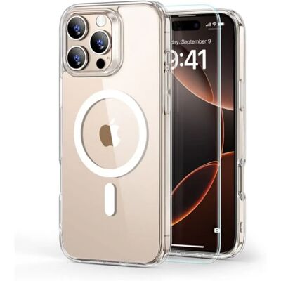ESR iPhone 16 Pro Max ESR HYBRID HALOLOCK szilikon telefonvédő ütésállóság, MagSafe + képernyővédő üveg, ÁTLÁTSZÓ ESR iPhone 16 Pro Max ESR HYBRID HALOLOCK szilikon telefonvédő ütésállóság, MagSafe + képernyővédő üveg, ÁTLÁTSZÓ