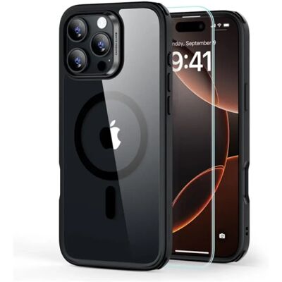 ESR iPhone 16 Pro ESR HYBRID HALOLOCK szilikon telefonvédő ütésállóság, MagSafe + képernyővédő üveg, ÁTLÁTSZÓ/FEKETE ESR iPhone 16 Pro ESR HYBRID HALOLOCK szilikon telefonvédő ütésállóság, MagSafe + képernyővédő üveg, ÁTLÁTSZÓ/FEKETE