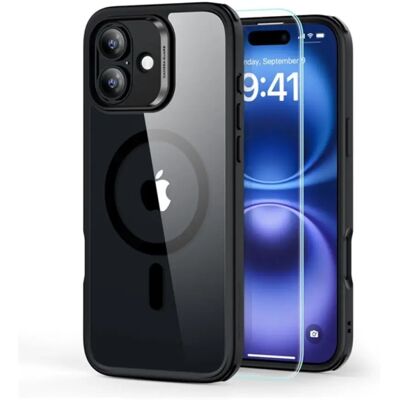 ESR iPhone 16 ESR HYBRID HALOLOCK szilikon telefonvédő ütésállóság, MagSafe + képernyővédő üveg, ÁTLÁTSZÓ/FEKETE ESR iPhone 16 ESR HYBRID HALOLOCK szilikon telefonvédő ütésállóság, MagSafe + képernyővédő üveg, ÁTLÁTSZÓ/FEKETE