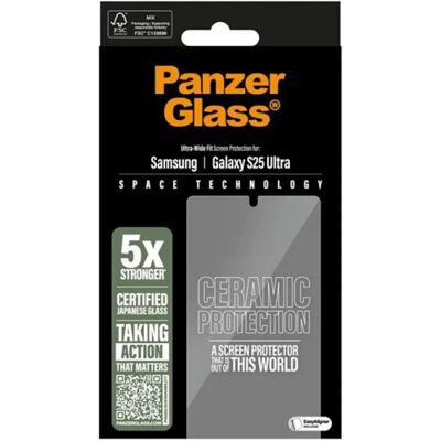 PANZERGLASS Samsung S25 Ultra PANZERGLASS CERAMIC képernyővédő üveg 3D, 9H, ÁTLÁTSZÓ PANZERGLASS Samsung S25 Ultra PANZERGLASS CERAMIC képernyővédő üveg 3D, 9H, ÁTLÁTSZÓ