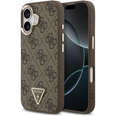GUESS PU Leather 4G Triangle Logo Gold Frame MagSafe tok Apple iPhone 17 barna GUESS PU Leather 4G Triangle Logo Gold Frame MagSafe tok Apple iPhone 17 barna