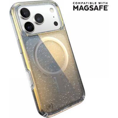 SPECK Presidio Lux Glitter MagSafe tok iPhone 17 Pro ezüst-átlátszó SPECK Presidio Lux Glitter MagSafe tok iPhone 17 Pro ezüst-átlátszó