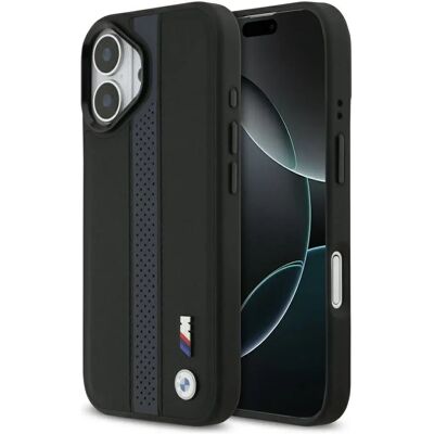 BMW M Perforated Stripe Logo MagSafe tok iPhone 17 fekete-kék BMW M Perforated Stripe Logo MagSafe tok iPhone 17 fekete-kék