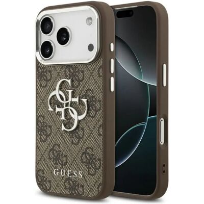 GUESS Big 4G Logo Small Classic Logo tok iPhone 17 Pro barna-ezüst GUESS Big 4G Logo Small Classic Logo tok iPhone 17 Pro barna-ezüst