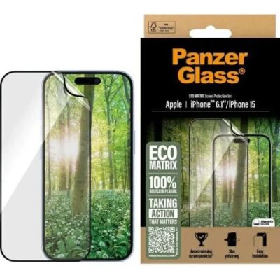 PANZERGLASS iPhone 16 PANZERGLASS ECO MATRIX képernyővédő üveg flexibilis, karcálló + segédkeret, ÁTLÁTSZÓ PANZERGLASS iPhone 16 PANZERGLASS ECO MATRIX képernyővédő üveg flexibilis, karcálló + segédkeret, ÁTLÁTSZÓ